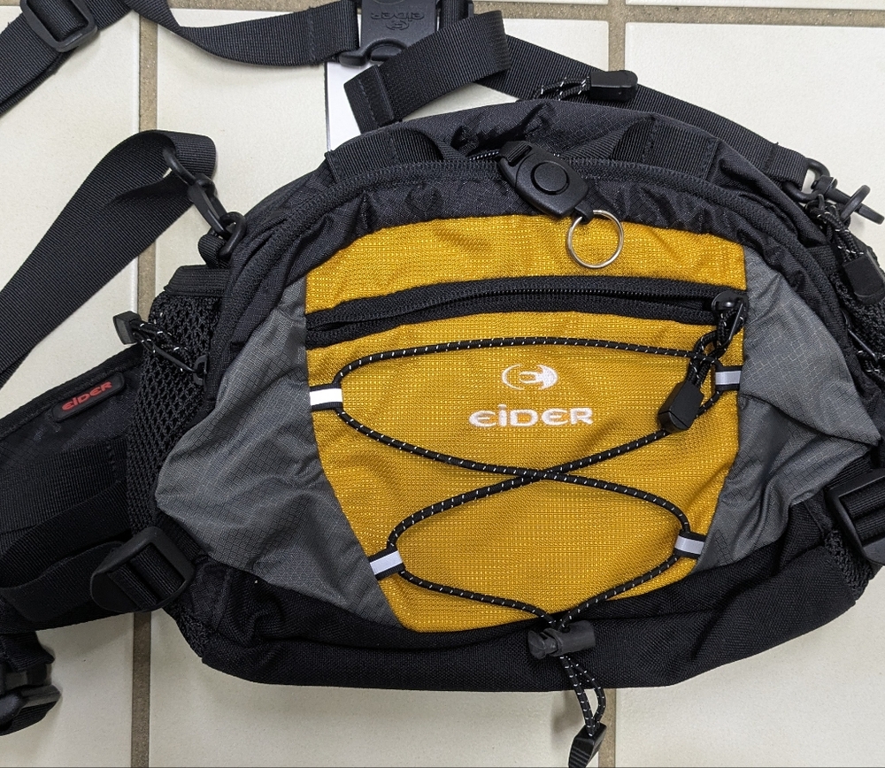 Eider Men's Black and Yellow Hiking Bag